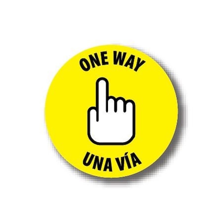 Ergomat 4in CIRCLE SIGNS One Way - Bilingual English/Spanish DSV-SIGN 16 #0821 -UEN
